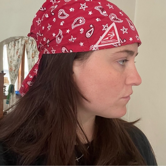 Red Paisley Bandana - Picture 3 of 6